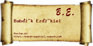 Babák Ezékiel névjegykártya